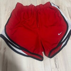 Nike Red and White Athletic Shorts Lightweight Breathable Design